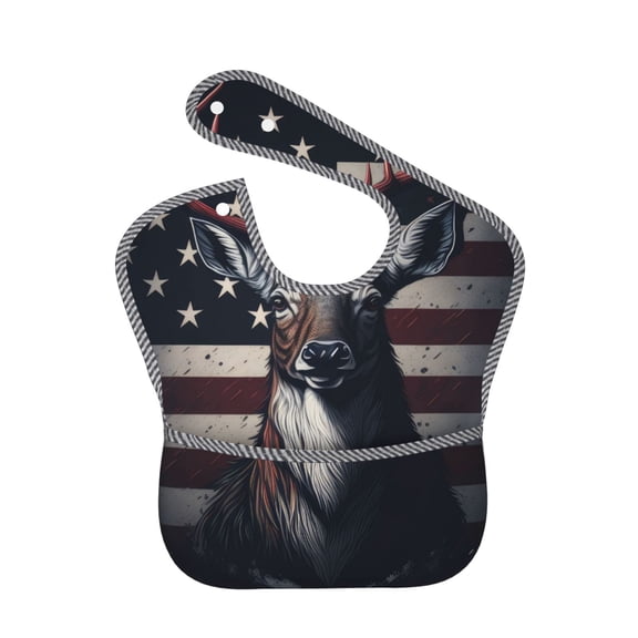 Kdxio Vintage American Deer Bibs For Babies, Baby Bibs for Eating, Toddler Bibs, Waterproof Bibs, Feeding Bibs, for Toddlers, Boys, Girls
