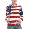 thumbnail image 1 of Kdxio Vintage American Flag Print Womens Oversized Hoodies Sweatshirts Hooded Pullover Tops Sweaters Casual-Small, 1 of 7