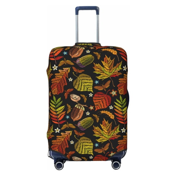 Kdxio Vintage Autumn Plants Butterfly Pattern Luggage Cover for Travel,Elastic and Durable,Fits 18-32 Inch,Anti-Scratch Suitcase Protector-No luggage included