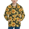 thumbnail image 1 of Kdxio Vintage Black Plaid Sunflower Pattern Boys Athletic Unisex Boys Girls Hoodie with Pocket Sweatshirts-X-Large, 1 of 6