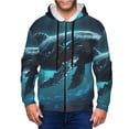 thumbnail image 1 of Kdxio Vintage Blue Pattern Whale Print Men Hoodies Casual Hoodies for Men with Zip Pockets Full Zip Long Sleeve Sweatshirt Sports Hooded Jacket-Small, 1 of 5