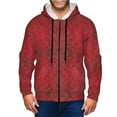 thumbnail image 1 of Kdxio Vintage Burgundy Print Men Hoodies Casual Hoodies for Men with Zip Pockets Full Zip Long Sleeve Sweatshirt Sports Hooded Jacket-Large, 1 of 5