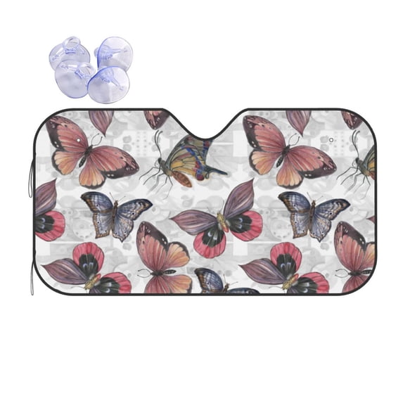 Kdxio Vintage Butterflies Print Front Windshield Sun Shade,Folding Auto Sunshade for Car Truck SUV-Medium