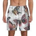 thumbnail image 1 of Kdxio Vintage Butterflies Print Men'S Swim Trunks With Compression Liner 7 Inch Inseam Quick Dry Swim Shorts, 1 of 7