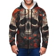 thumbnail image 1 of Kdxio Vintage Butterfly Flower Skull Print Men Hoodies Casual Hoodies for Men with Zip Pockets Full Zip Long Sleeve Sweatshirt Sports Hooded Jacket-Medium, 1 of 5