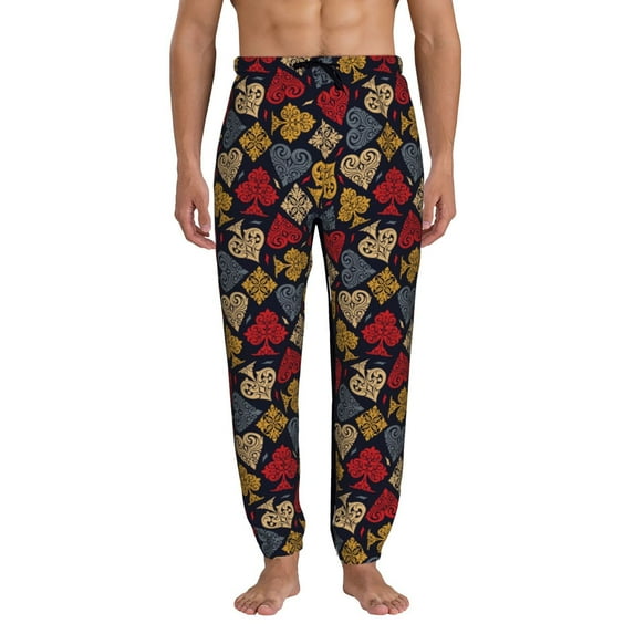 Kdxio Vintage Card Pattern Joggers,Sweatpants for Men with Pockets-3X-Large