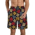 thumbnail image 1 of Kdxio Vintage Card Pattern Mens Casual Shorts - Drawstring Summer Beach Sports Shorts for Men, 1 of 5