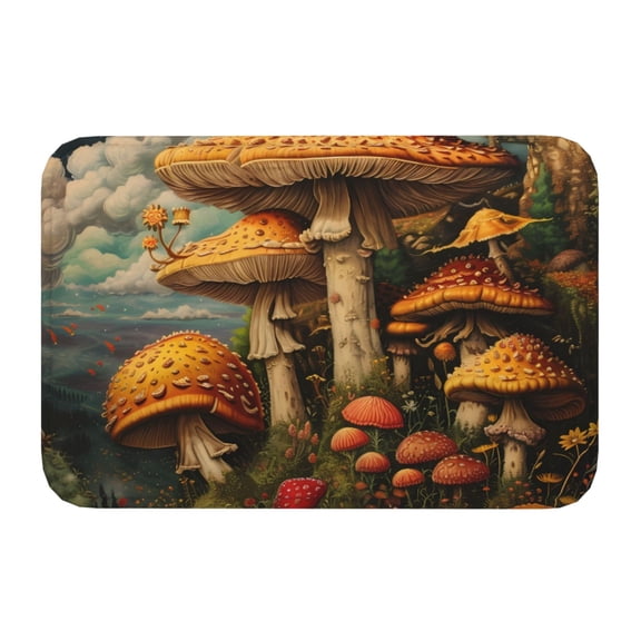 Kdxio Vintage Cloud Mushroom,16" x 24", Non-Slip Front Door Mats,Outdoor Welcome Mat Washable