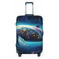 thumbnail image 1 of Kdxio Vintage Colorful Patterned Dolphin Pattern Luggage Cover for Travel,Elastic and Durable,Fits 18-32 Inch,Anti-Scratch Suitcase Protector-No luggage included, 1 of 5