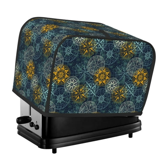 Kdxio Vintage Compass Print Toaster Cover Bread Machine Cover Fits for Most Standard 2 Slice Toasters,Keep Toaster Free From Dust And Fingerprint Oven Dustproof Cover