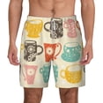 thumbnail image 1 of Kdxio Vintage Cup Print Men'S Swim Trunks With Compression Liner 7 Inch Inseam Quick Dry Swim Shorts, 1 of 7