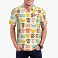 thumbnail image 1 of Kdxio Vintage Cup Print Men's Short Sleeve Polo Shirt,Midweight Men's Shirt, 1 of 6
