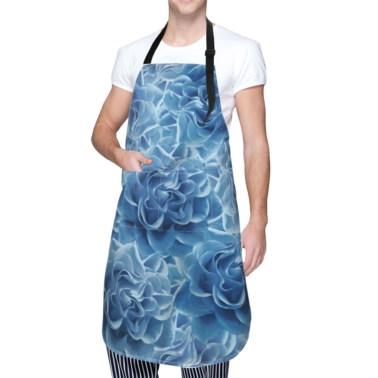 Kdxio Vintage Floral Apron with Pockets Adjustable Kitchen Aprons for Men Women Waterproof Aprons for Cooking,Drawing,Crafting, Baking Household Cleaning