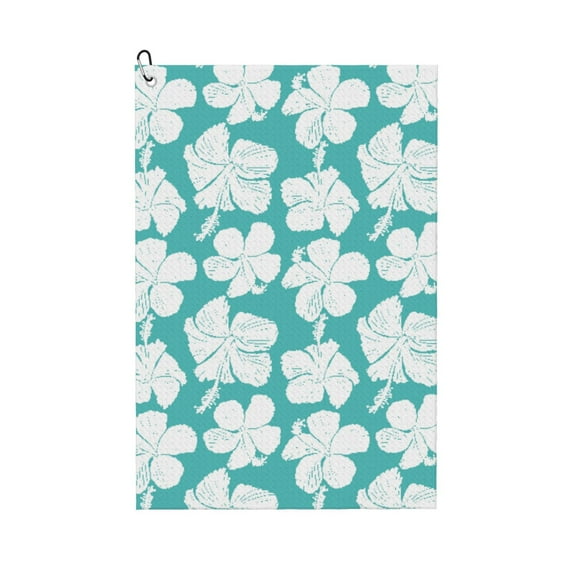 Kdxio Vintage Floral Pattern Golf Towel (24" X 16") with Carabiner Clip - The Convenient Golf Cleaning Towel
