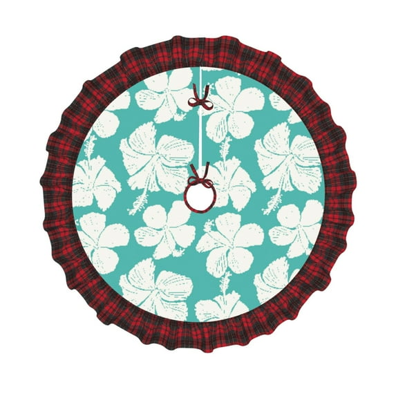 Kdxio Vintage Floral Print Christmas Tree Skirt Christmas Xmas Tree Skirts Mat for New Year Holiday Christmas Party Decorations-36"