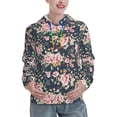 thumbnail image 1 of Kdxio Vintage Floral Print Womens Oversized Hoodies Sweatshirts Hooded Pullover Tops Sweaters Casual-Large, 1 of 7