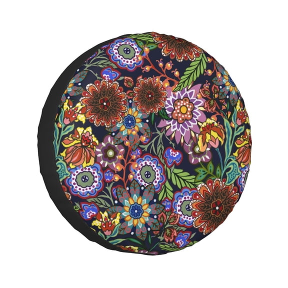 Kdxio Vintage Floral for Tire Cover Wheel Protectors Tyre Covers Weatherproof Wheel Covers Universal Fit for Trailer Rv SUV Truck Camper Travel Trailers 15 inch