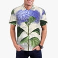 thumbnail image 1 of Kdxio Vintage Flower Print Men's Short Sleeve Polo Shirt,Midweight Men's Shirt, 1 of 6