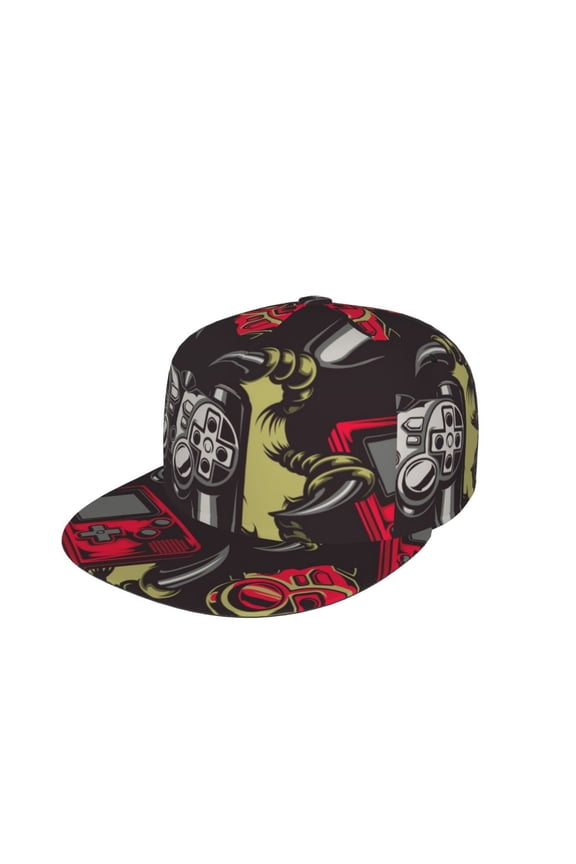 Vintage Gaming Print Snapback Hat for Men Women,Adjustable Baseball Cap