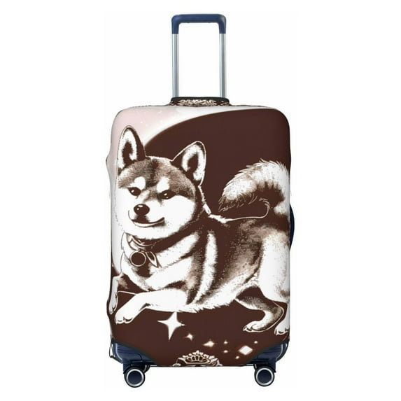 Kdxio Vintage Husky Dog Pattern Luggage Cover for Travel,Elastic and Durable,Fits 18-32 Inch,Anti-Scratch Suitcase Protector-No luggage included