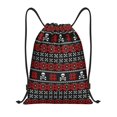 thumbnail image 1 of Kdxio Vintage Maple Leaf with Skull Pattern Print Drawstring Backpack Bag,Waterproof Draw String Back Sack, Gym Drawstring Bags Swim Bag For Unisex, 1 of 5