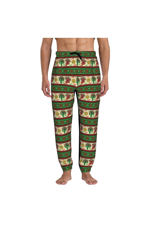 Vintage Mexican Pattern Joggers,Sweatpants for Men with Pockets-Medium