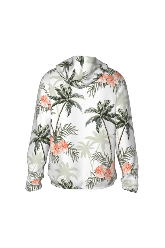 Vintage Palm Trees Print Women Men Sun Protection UPF 50+ Jackets Zip Up Long Sleeve Hoodie Hiking Lightweight with Pockets