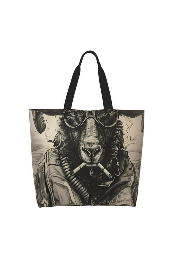 Vintage Ram Pilot Casual Tote Bags Women Big Capacity Shoulder Bag for Women Travel Shoulder Bags Handbags