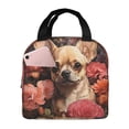 thumbnail image 1 of Kdxio Vintage Red Flower Chihuahua Print Insulated Lunch Bag,Reusable Tote Lunch Box for Women Men,Leakproof Cooler Lunch Bags for Work Office Travel Picnic, 1 of 6