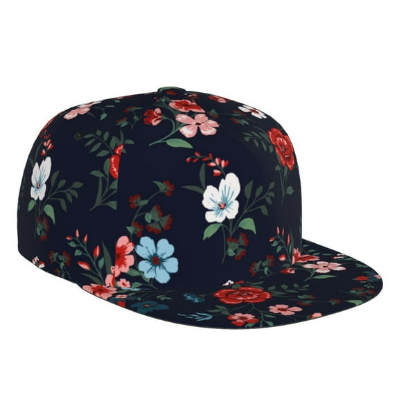 Kdxio Vintage Rose Print Snapback Hat for Men Women,Adjustable Baseball Cap