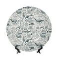thumbnail image 1 of Kdxio Vintage Sailboats Bone China Decorative Plate Ceramic Decorative Plate for Home Office Wall Stand Decorative Plates for Home Bedroom-8in, 1 of 6