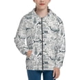 thumbnail image 1 of Kdxio Vintage Sailboats Pattern Kids Boys Girls Zip Up Hoodie 3D Printed Hooded Sweatshirt Hoody Coat with Pocket 7-12 Y-Medium, 1 of 6