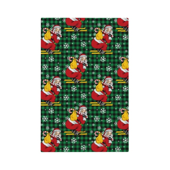 Kdxio Vintage Santa Skiing Green Plaid Decorator Light Switch or Receptacle Outlet Wall Plate Decorator Wall Plate Child Safe Outlet Cover-Style V
