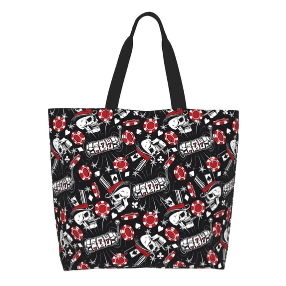 Kdxio Vintage Skull Casino Casual Tote Bags Women Big Capacity Shoulder Bag for Women Travel Shoulder Bags Handbags