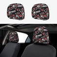 thumbnail image 1 of Kdxio Vintage Skull Casino Pattern Print 2 Piece Car Head Rest Covers Set Auto Front/Rear Seats Headrest Cover Universal Fit Most Cars,Sedan, SUV, 1 of 9