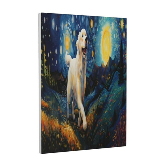 Kdxio Vintage Starry Sky Labrador A Pattern Canvas Wall Art 12x16 Inches - Waterproof HD Print Solid Wood Frame for Living Room & Bathroom,Vertical