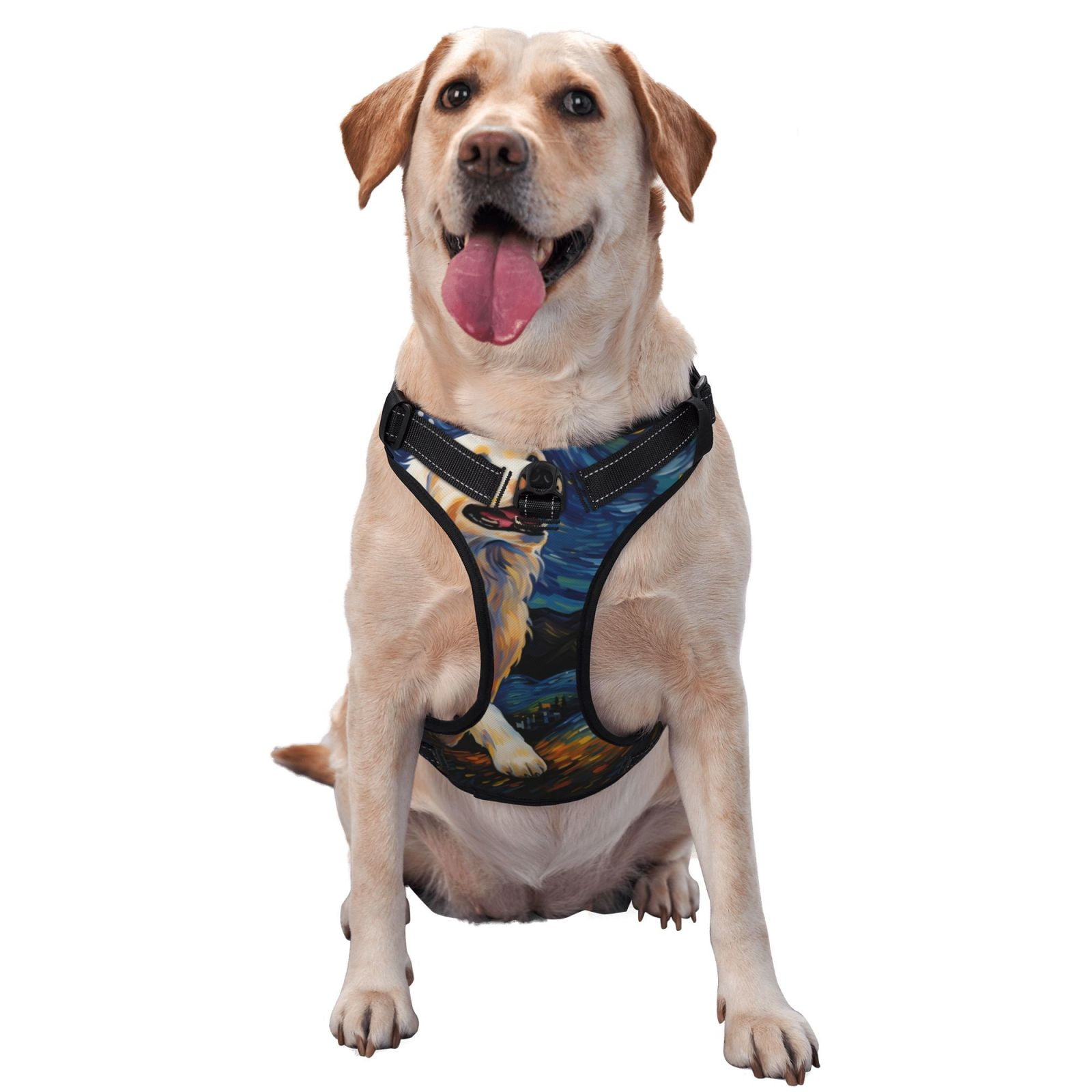 Kdxio Vintage Starry Sky Labrador A Print No Pull Dog Harness Adjustable Reflective Oxford Easy Control Medium Large Dog Harness for Training and Everyday-Large