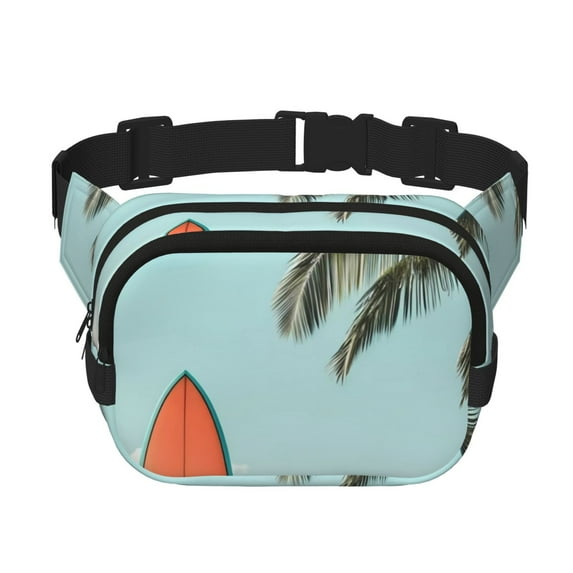 Kdxio Vintage Surf Van Beach Crossbody Double Layer Waist Bag Belt Bag for Unisex Fanny Pack Fashion Waist Packs for Hiking Running Shopping Traveling