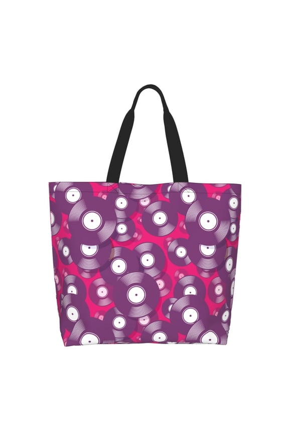 Vintage Vinyl Record Casual Tote Bags Women Big Capacity Shoulder Bag for Women Travel Shoulder Bags Handbags