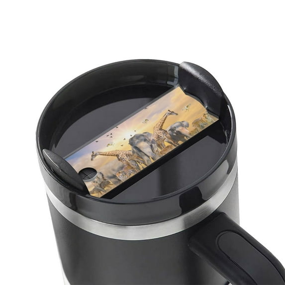 Kdxio Vintage Wildlife Protection Name Plate Compatible Stanley Cups Name Tag Acrylic Nameplate Tumbler Lid Topper for Cup Accessories