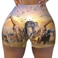thumbnail image 1 of Kdxio Vintage Wildlife Protection Print Workout Shorts for Women Seamless Soft Smooth Gym Yoga Scrunch Active Shorts, 1 of 9