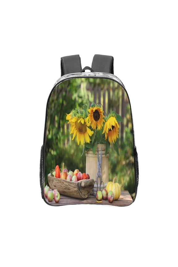 Vintage Wooden Bucket Clear Backpack, Transparent Bookbag for School for Women Men, Capacity Clear Bag for College, Travel