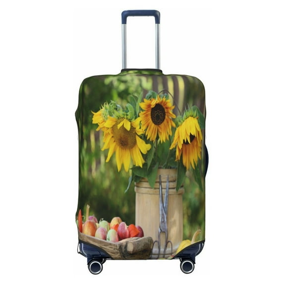 Kdxio Vintage Wooden Bucket Pattern Luggage Cover for Travel,Elastic and Durable,Fits 18-32 Inch,Anti-Scratch Suitcase Protector