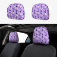 thumbnail image 1 of Kdxio Violet Pattern Print 2 Piece Car Head Rest Covers Set Auto Front/Rear Seats Headrest Cover Universal Fit Most Cars,Sedan, SUV, 1 of 9