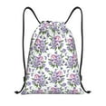 thumbnail image 1 of Kdxio Violets Flowers Print Drawstring Backpack Bag,Waterproof Draw String Back Sack, Gym Drawstring Bags Swim Bag For Unisex, 1 of 9