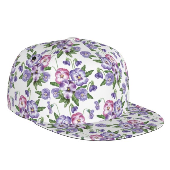 Kdxio Violets Flowers Print Snapback Hat for Men Women,Adjustable Baseball Cap