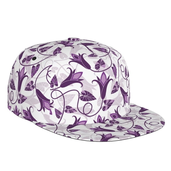 Kdxio Violets Flowers Print Snapback Hat for Men Women,Adjustable Baseball Cap