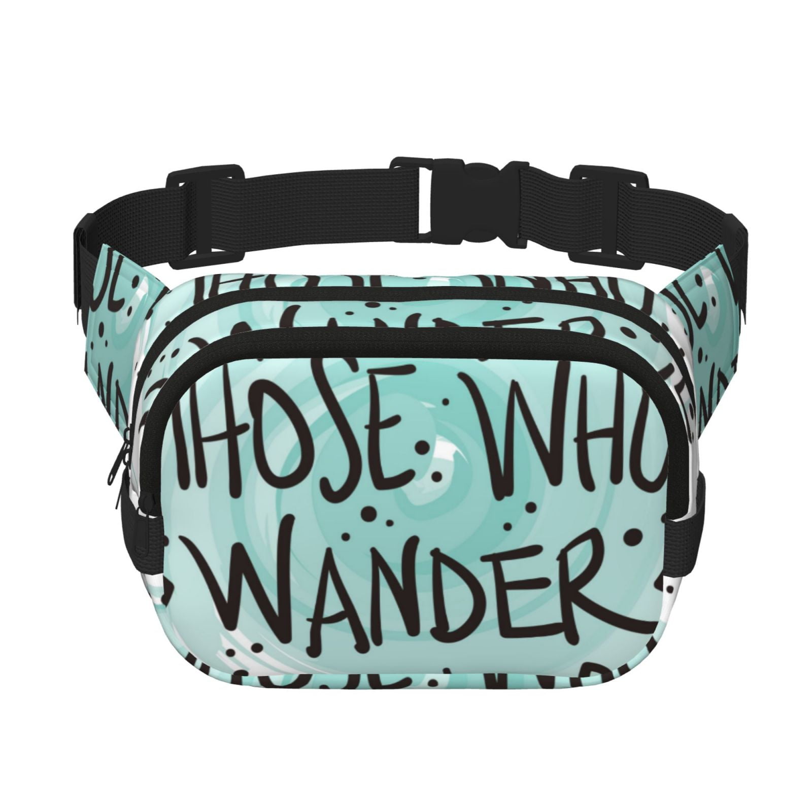 Kdxio Not All Who Wander Are Lost1 Crossbody Double Layer Waist Bag Belt Bag for Unisex Fanny Pack Fashion Waist Packs for Hiking Running Shopping Traveling