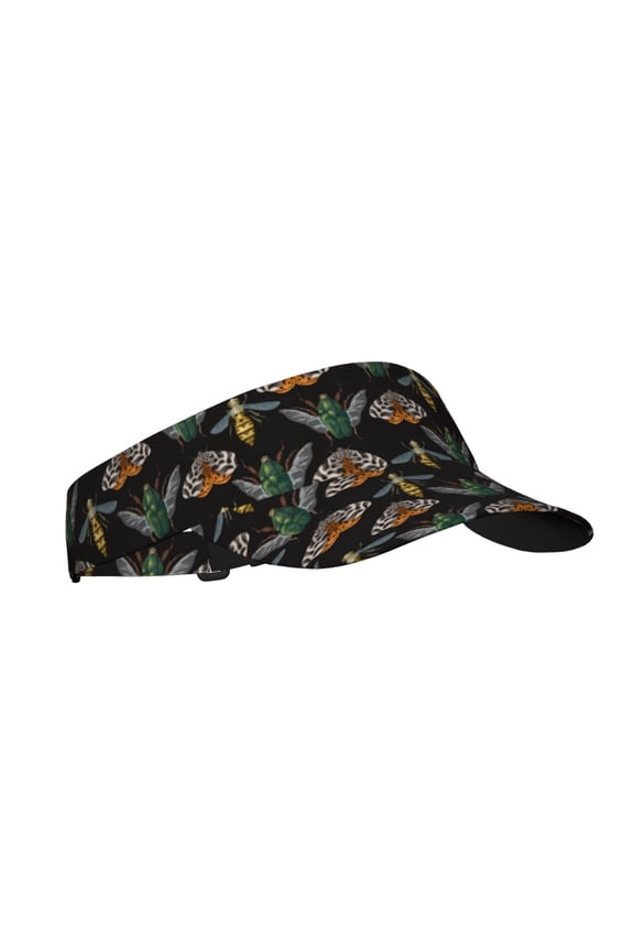 Wasp Cockchafer Butterfly Print Sun Visor Hat Golf Visor Adjustable Velcro Outdoor Sports Cap for Men Women