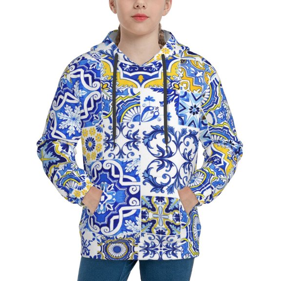 Kdxio Watercolor Artwork Pattern Boys Athletic Unisex Boys Girls Hoodie with Pocket Sweatshirts-X-Large